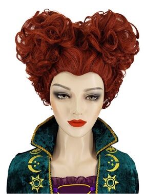 Winifred Sanderson Wig With Necklace and Earrings Halloween Cosplay Hocus Pocus